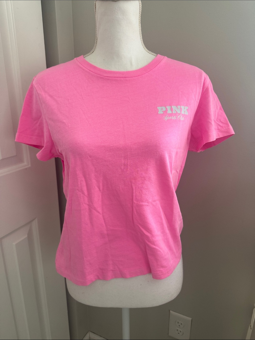 PINK Victoria's Secret Hot Pink Short Sleeve Crew Tee